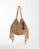 Kaiia Kaiia exclusive cotton woven tassel trim shoulder straps beach bag in beige-Neutral - 2