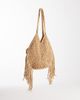 Kaiia Kaiia exclusive cotton woven tassel trim shoulder straps beach bag in beige-Neutral - 4