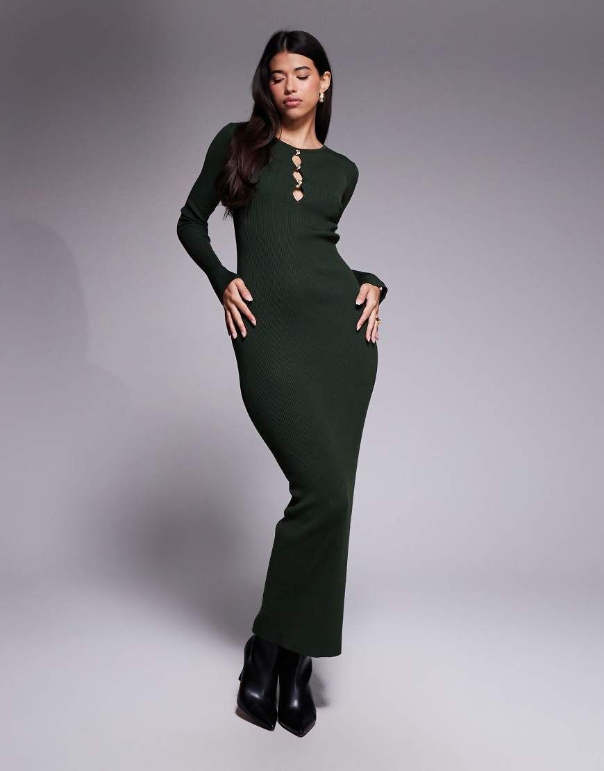 high waisted petite dresses Karen Kane Puff Sleeve Tiered Dress - Olive 19/06 main image 0
