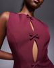 Kaiia Kaiia exclusive cut out bow detail pleated skirt mini dress in burgundy-Red - 2