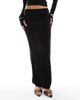 Kaiia Kaiia exclusive double layered slinky column maxi skirt in black - part of a set - 2