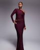 Kaiia Kaiia exclusive double layered slinky column maxi skirt in dark cherry - part of a set - 1
