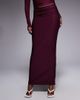 Kaiia Kaiia exclusive double layered slinky column maxi skirt in dark cherry - part of a set - 3