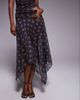 Kaiia Kaiia exclusive double layered slinky mesh fairy hem maxi skirt in brown and blue polka dot - part of a set-Multi - 2