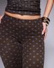Kaiia Kaiia exclusive double layered slinky mesh high rise capri pants in blue and chocolate polka dot - part of a set-Multi - 3