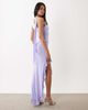 Kaiia Kaiia exclusive double layered slinky one shoulder scarf detail ruffle high-low mini dress in lilac-Purple - 2