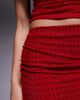 Kaiia Kaiia exclusive double layered slinky rhinestone mini skirt in red - part of a set - 4