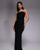 Kaiia Kaiia exclusive double layered slinky ruffle side detail maxi skirt in black - part of a set - 1