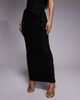 Kaiia Kaiia exclusive double layered slinky ruffle side detail maxi skirt in black - part of a set - 2