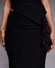 Kaiia Kaiia exclusive double layered slinky ruffle side detail maxi skirt in black - part of a set - 4