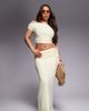 Kaiia Kaiia exclusive double layered slinky tie detail foldover maxi skirt in butter yellow - part of a set - 1