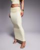 Kaiia Kaiia exclusive double layered slinky tie detail foldover maxi skirt in butter yellow - part of a set - 2
