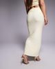 Kaiia Kaiia exclusive double layered slinky tie detail foldover maxi skirt in butter yellow - part of a set - 4