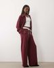 Kaiia Kaiia Exclusive double waistband wide leg tactical pants in burgundy - part of a set-Gold - 1