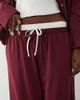Kaiia Kaiia Exclusive double waistband wide leg tactical pants in burgundy - part of a set-Gold - 3