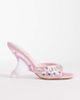 Kaiia Kaiia exclusive embellished satin heeled sandals in baby pink - 1