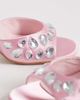 Kaiia Kaiia exclusive embellished satin heeled sandals in baby pink - 4