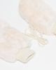 Kaiia Kaiia exclusive faux-fur mittens in cream-White - 2