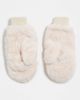 Kaiia Kaiia exclusive faux-fur mittens in cream-White - 3