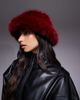 Kaiia Kaiia exclusive faux fur bucket hat in burgundy-Red - 3