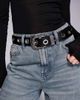 Kaiia Kaiia Exclusive faux leather eyelet detail western belt in black-Multi - 1