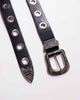 Kaiia Kaiia Exclusive faux leather eyelet detail western belt in black-Multi - 2