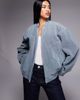 Kaiia Kaiia exclusive faux suede bomber jacket in baby blue - 1