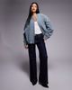 Kaiia Kaiia exclusive faux suede bomber jacket in baby blue - 2