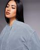 Kaiia Kaiia exclusive faux suede bomber jacket in baby blue - 3