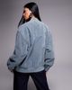 Kaiia Kaiia exclusive faux suede bomber jacket in baby blue - 4