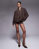 Kaiia Kaiia exclusive faux suede bomber jacket in chocolate brown - 2
