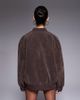 Kaiia Kaiia exclusive faux suede bomber jacket in chocolate brown - 4