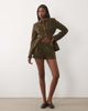 Kaiia Kaiia exclusive faux suede pleated front micro shorts in dark olive - part of a set-Multi - 1