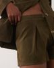 Kaiia Kaiia exclusive faux suede pleated front micro shorts in dark olive - part of a set-Multi - 4