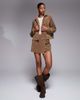 Kaiia Kaiia exclusive faux suede wrap detail mini skirt in tan - part of a set-Brown - 1