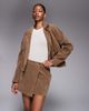 Kaiia Kaiia exclusive faux suede wrap detail mini skirt in tan - part of a set-Brown - 2