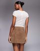 Kaiia Kaiia exclusive faux suede wrap detail mini skirt in tan - part of a set-Brown - 4