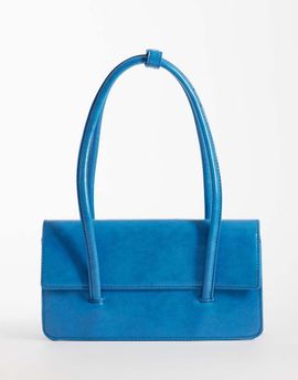 Kaiia Kaiia exclusive foldover faux leather bag in blue-Multi