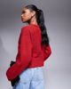 Kaiia Kaiia exclusive knit cardigan in deep red - 4