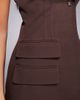 Kaiia Kaiia Exclusive longline tailored collared pocket detail sleeveless vest in brown - part of a set - 3