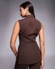 Kaiia Kaiia Exclusive longline tailored collared pocket detail sleeveless vest in brown - part of a set - 4