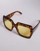 Kaiia Kaiia exclusive oversized chunky square yellow lens sunglasses in tort-Multi - 2