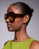 Kaiia Kaiia exclusive oversized chunky square yellow lens sunglasses in tort-Multi - 3