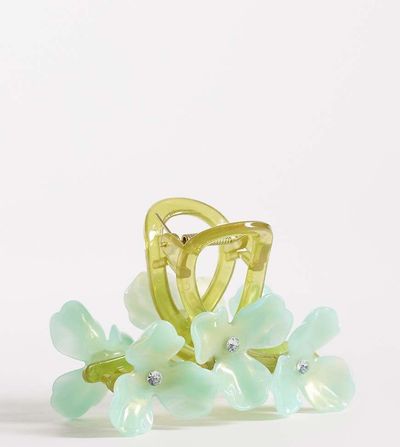 Kaiia Kaiia exclusive oversized flower claw clip in green