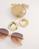 Kaiia Kaiia exclusive oversized hammered metal earrings in gold tone - 4