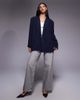 Kaiia Kaiia exclusive oversized menswear inspired blazer in navy pinstripes - 2