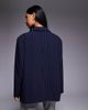 Kaiia Kaiia exclusive oversized menswear inspired blazer in navy pinstripes - 3