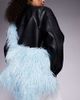 Kaiia Kaiia exclusive oversized shaggy faux fur cross body star bag in baby blue - 1