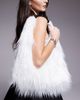 Kaiia Kaiia exclusive oversized shaggy faux fur tote bag in white - 1