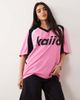 Kaiia Kaiia Exclusive oversized V-neck soccer jersey in pink and black - 1